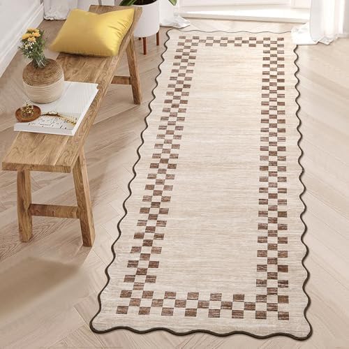 GarveeHome Washable Runner Rug 2x10 Modern Bordered Hallway Runner Rug by GarveeHome