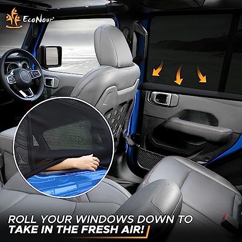 EcoNour Rear Window Shade for Jeep Wrangler Car Window Mesh Screen - Image 2