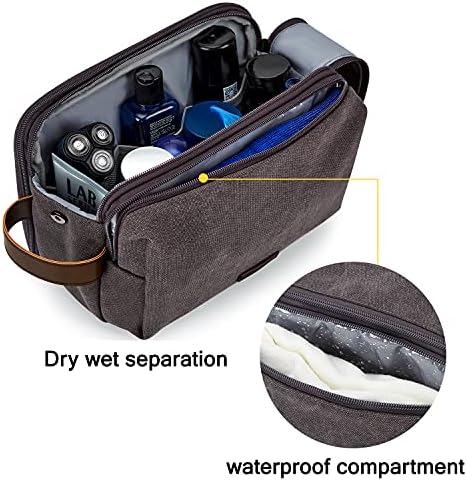 BAGSMART Toiletry Bag for Men, Canvas Travel Toiletry Organizer Dopp Kit - Image 3