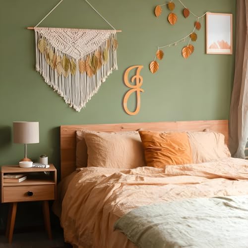 Wooden Letters 12 Inch for Wall Decor Large Cursive Wood Monogram Letters I - Image 5