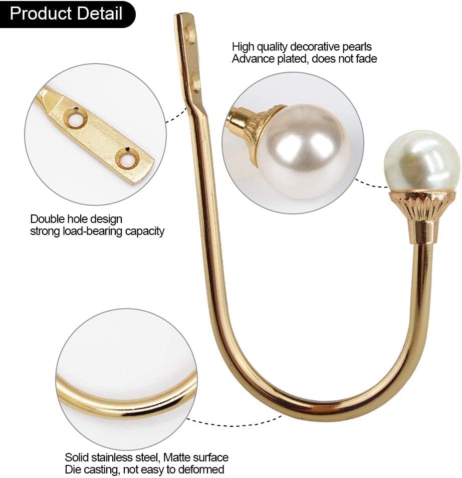 COCIVIVRE 4 Pack Curtain Holdbacks Wall Mounted Curtain Tiebacks Hooks Plastic - Image 3