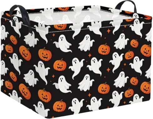 Halloween Basket Cute Baskets for Kids Pumpkin Basket Rectangular Storage Bin by TIBAOLOVER