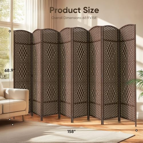 JOSTYLE 8 Panel Room Divider, Privacy Screen & Room Separation, Extra Wide - Image 2