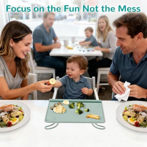 Silicone Placemat for Toddler Eating: Wipe Clean & Roll Up in The Diaper Bag - Image 4