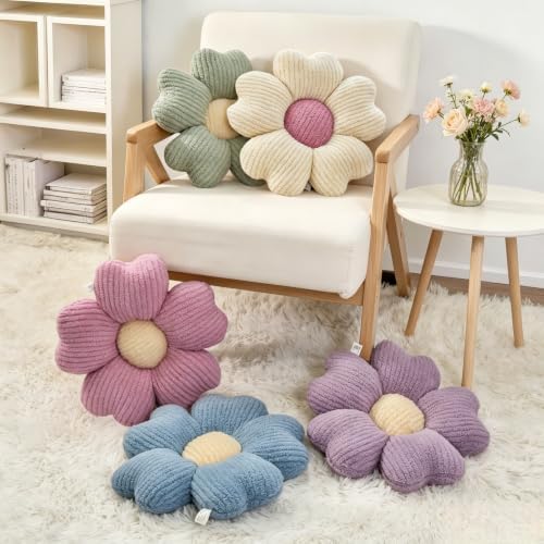 2Pcs Flower Pillow Cute Green Decorative Throw Pillows - Image 7