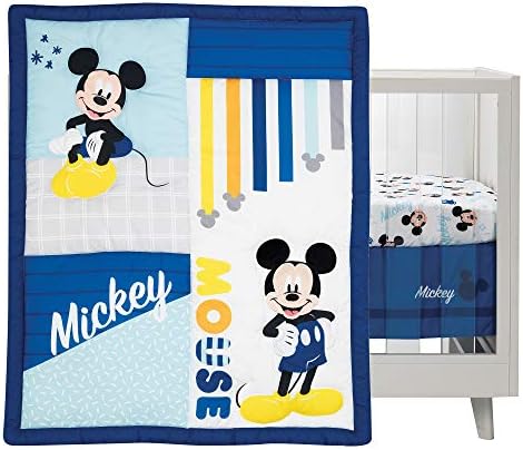Lambs & Ivy Disney Baby Forever Mickey Mouse 3-Piece Blue Crib Bedding Set - Image 2
