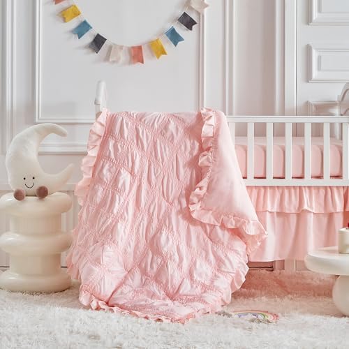 Ruffled Crib Bedding Set Baby Boho Quilted Comforter - Image 4