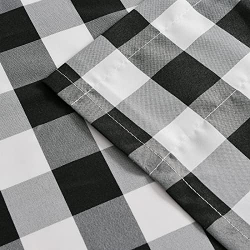 Hiasan Black and White Buffalo Plaid Curtains Valances, 42W x 18L, 1 Panel - Image 5