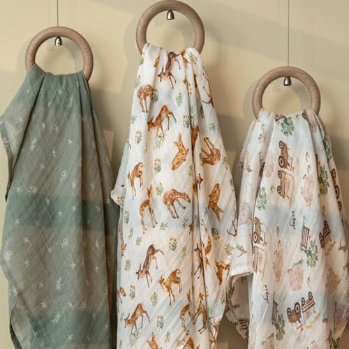 GLLQUEN BABY Muslin Swaddle Blankets 2Pk Receiving Blanket Large 35" x 40" - Image 6