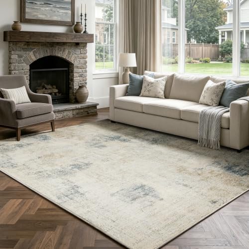 8x10 Washable Rugs, Ultra Soft Faux Wool Retro Carpets, Non Slip Backing by BGASZMakeYourHomeMoreCozy