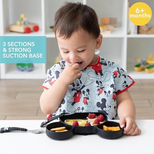 Bumkins Disney Silicone Grip Dish, Suction Plate, Divided Plate, Baby Toddler - Image 2