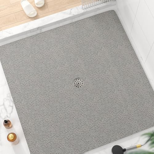 HITSLAM Square Shower Mat, 47 x 47 Inch Non Slip Bath Mat by HITSLAM