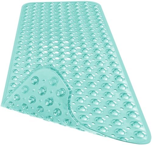 Extra Long Bathtub Mat Non Slip Bath Mat Clear Green 40"x16" Full - Image 3