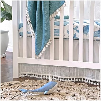 Crane Baby Ocean Crib Sheet, 100% Cotton Fitted Sheet, Crib Sheets - Image 3