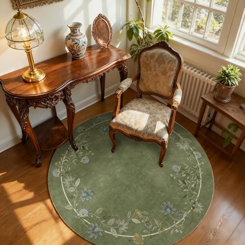 Machine Washable Living Room Rug: 4ft Round Rug - Image 3