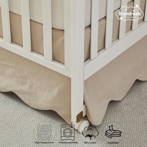 Brandream Scallop Edge Organic Cotton Crib Skirt, Baby Boy, Baby Girl, Gender - Image 7