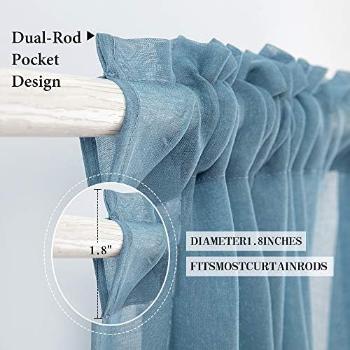 MIULEE Dusty Blue Window Valance 1 Panel 60W x 18L - Image 2