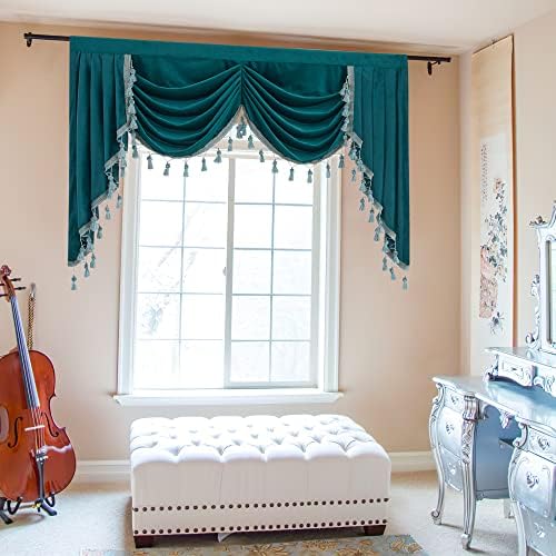 StangH Elegant Velvet Waterfall Valances Curtain W59 inches, 1 Panel - Image 2