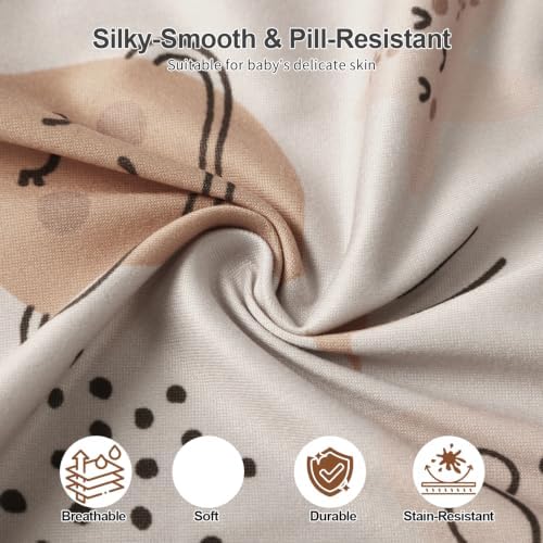 Pack N Play Sheets Fitted, Mini Crib Sheets, Breathable Soft Unisex Playard - Image 4
