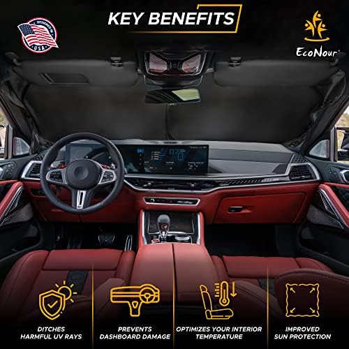 EcoNour Camoflage American Flag Windshield Sun Shade –240T Reflective Polyester - Image 2