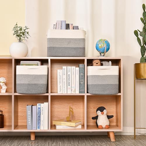 ICERZCZ Storage Baskets for Organizing Shelves, Woven Cotton Rope Baskets for - Image 4