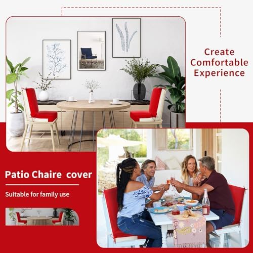 Tudomro 4 Pcs Outdoor High Back Chair Cushion Covers Waterproof Patio - Image 6