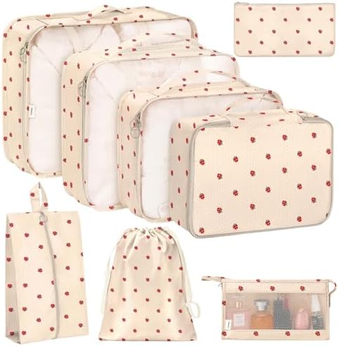 KPX 8 Set Packing Cubes for Travel, Luggage Packing Organizers Accessories by KPX