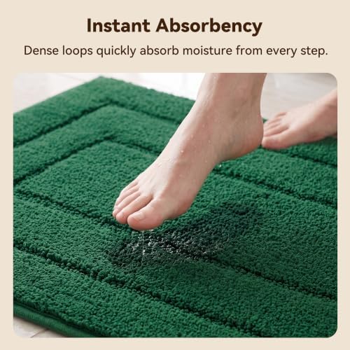 GRANNY SAYS Green Bathroom Rug 20" x 32", Non-Slip Microfiber Bath Mat - Image 3