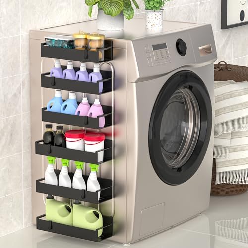 HuggieGems 6 Pack Matt Black Magnetic Spice Rack Organizer - Image 7