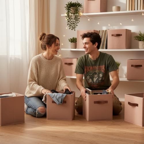 GRANNY SAYS Cube Storage Bins, 11 Inch Cube Organizer, Dusty Pink - Image 4