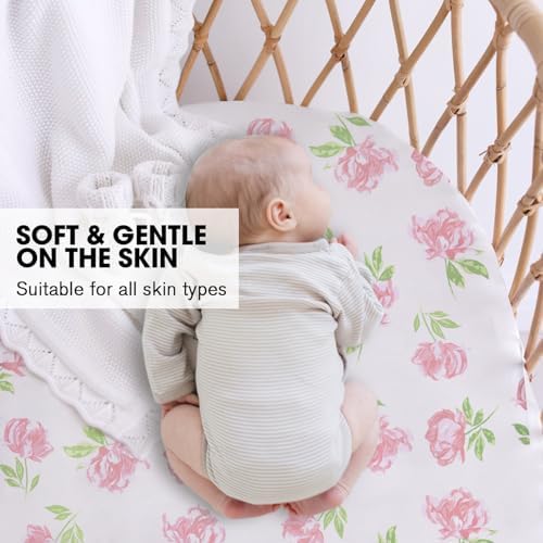 Little Grape Land Bassinet Sheets 4 Pack, Ultra Soft Baby Bassinet Fitted Sheets - Image 3