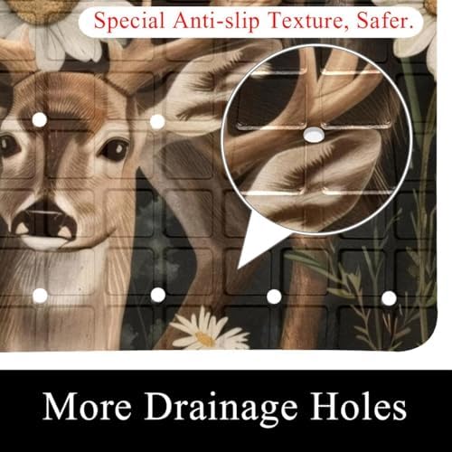 Non Slip Shower Mat Bathtub Mat 15.1x26.8 Inch, Quick Dry Bath Mat - Image 2