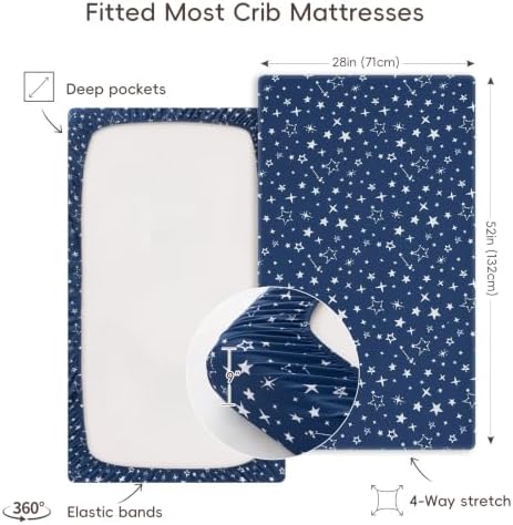 david's kids 3 Pack Fitted Crib Sheets, Ultra Soft Breathable Comfortable Baby - Image 5