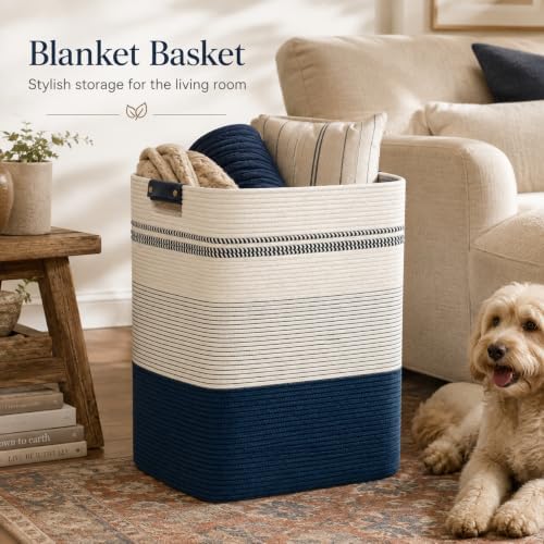 Laundry Hamper, Cotton Rope Laundry Basket - Image 6