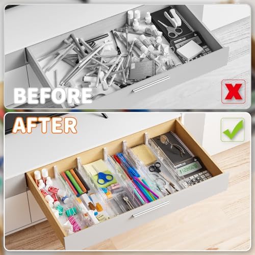 Yieach 8 Pack Clear Expandable Deep Drawer Separators From 15 to 21'' - Image 6