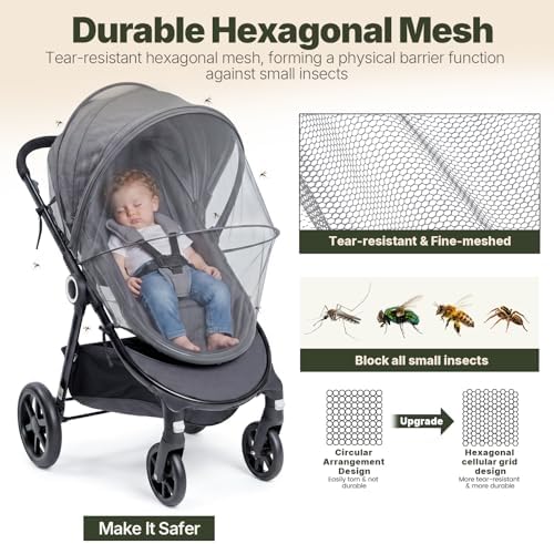 Orzbow Baby Mosquito Net for Stroller, Universal Fit, Breathable - Image 3