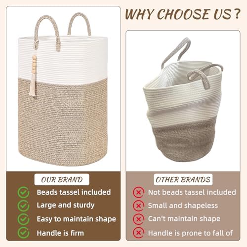 Woven Laundry Basket for Clothes, 100L Large Rectangle Laundry Hampers - Image 3