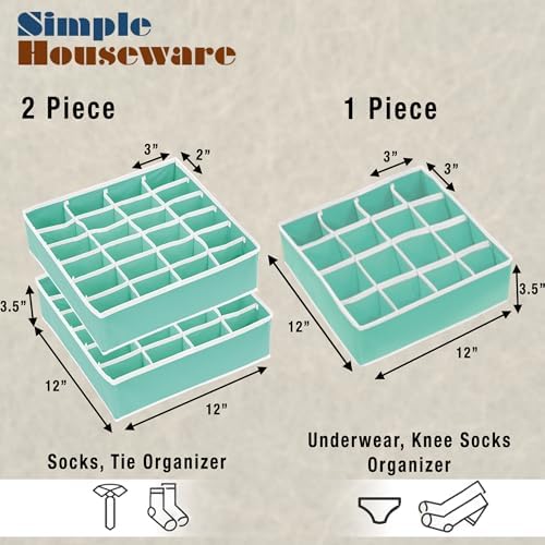 Simple Houseware Sock Drawer Organizer, 3 Pack - Image 2