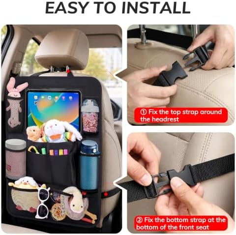Backseat Car Organizer w/ 10 Storage Pockets 11" Tablet Holder - Image 6