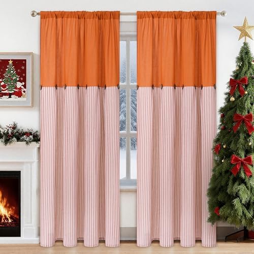 ASPMIZ Farmhouse Living Room Curtains Boho, Country Linen Curtains - Image 3