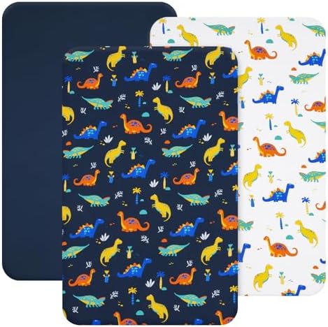 david's kids 3 Pack Mini Crib Sheets, Soft Breathable Premium Pack N Play Sheets by davidskids