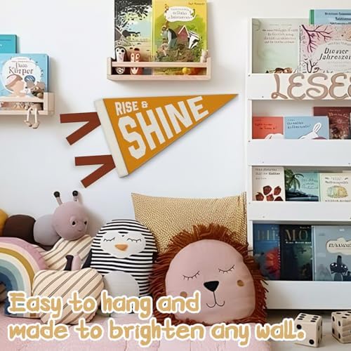 Kids Room Decor, Rise and Shine Inspirational Pennant Felt Banners Flags - Image 5