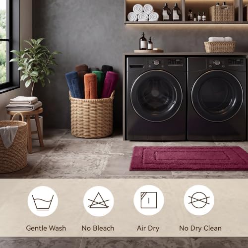 GRANNY SAYS Strawberry Red Bathroom Rug 20" x 32", Non-Slip Bath Mat - Image 6