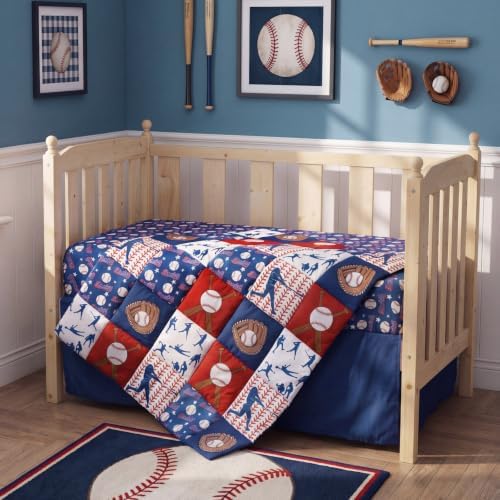 Peryiter 3 Pcs Baseball Crib Sheet Set Baby Crib Bedding Set Includes 52"x28" - Image 5