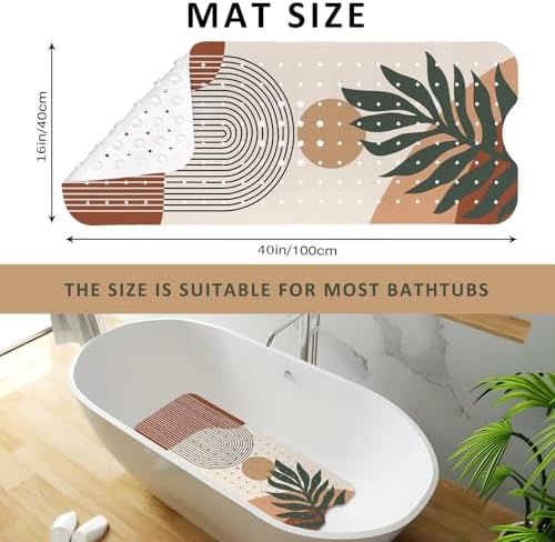 Rainbow Bathtub Mat Non Slip, Boho Baby Bath Mat - Image 3