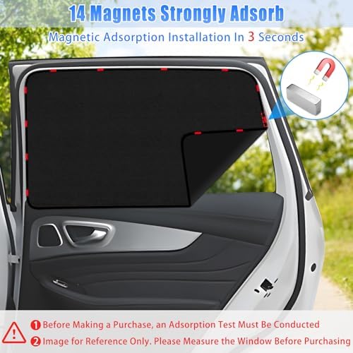 ZATOOTO Car Window Cover for Privacy, Soft Suede for Durable, 16.69×31.5in - Image 4