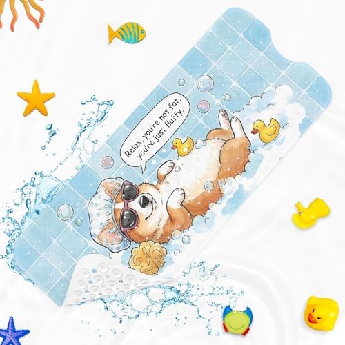 Bathtub Shower Mat 40X16 Inch, for Toddler, Dog Funny - Image 2