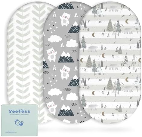 Yoofoss 3-Pack Bassinet Sheets for Boys Girls Universal Fit by YOOFOSS