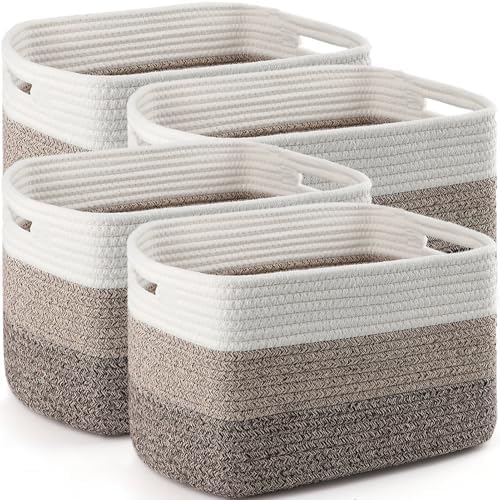 4 Pack Large Storage Baskets for Organizing, and Clothes, Cotton Rope Basket by Unknown