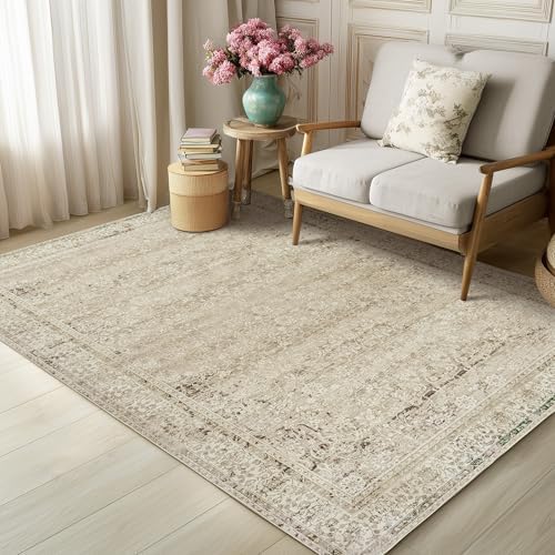 Vintage Boho Soft Rugs 5 x7 Washable Earth Tone Nursery Rug - Image 2
